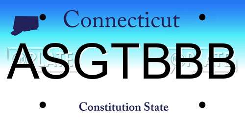 ASGTBBB Connecticut License Plate