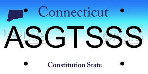 ASGTSSS Connecticut License Plate