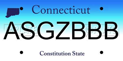 ASGZBBB Connecticut License Plate