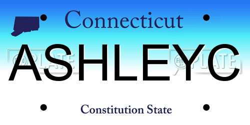 ASHLEYC Connecticut License Plate
