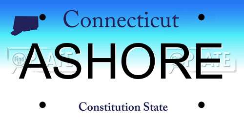 ASHORE Connecticut License Plate