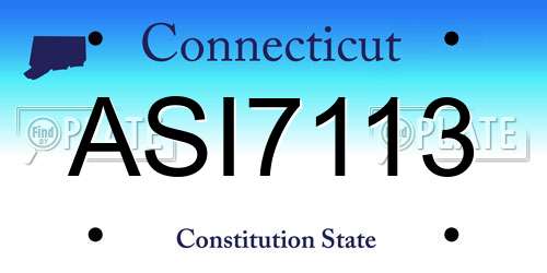 ASI7113 Connecticut License Plate