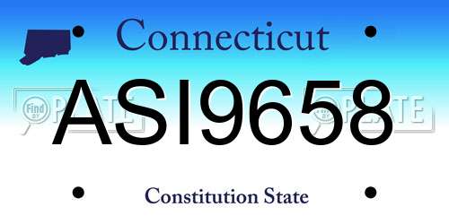 ASI9658 Connecticut License Plate