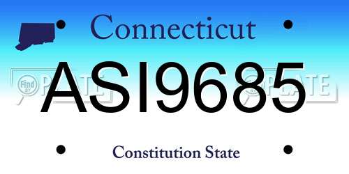 ASI9685 Connecticut License Plate