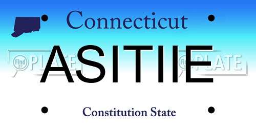 ASITIIE Connecticut License Plate