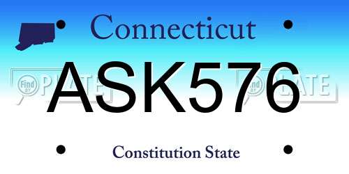 ASK576 Connecticut License Plate