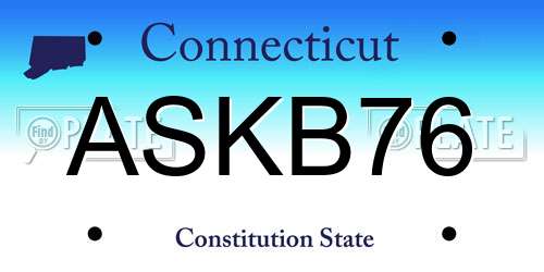ASKB76 Connecticut License Plate