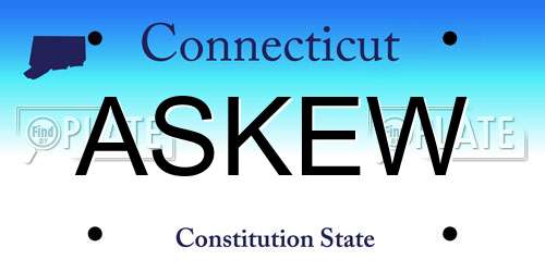 ASKEW Connecticut License Plate