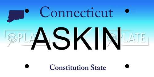 ASKIN Connecticut License Plate