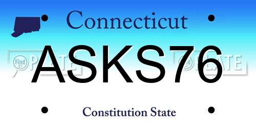 ASKS76 Connecticut License Plate