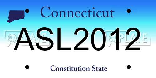 ASL2012 Connecticut License Plate