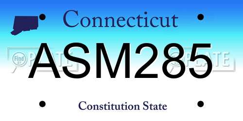 ASM285 Connecticut License Plate