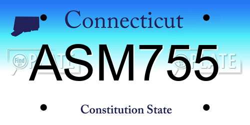 ASM755 Connecticut License Plate