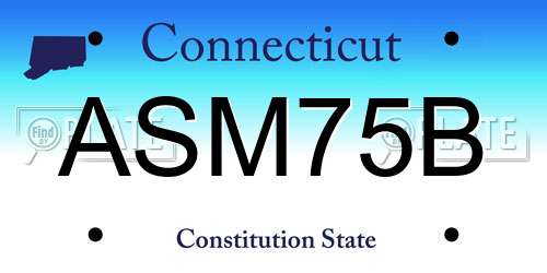 ASM75B Connecticut License Plate