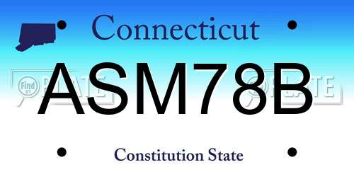 ASM78B Connecticut License Plate
