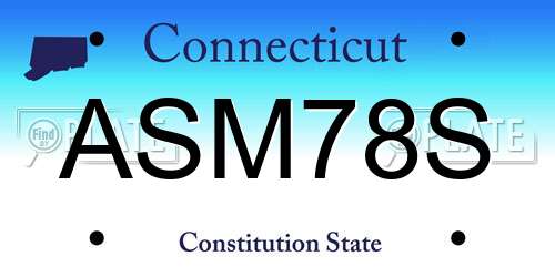 ASM78S Connecticut License Plate