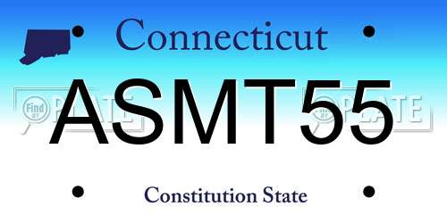 ASMT55 Connecticut License Plate
