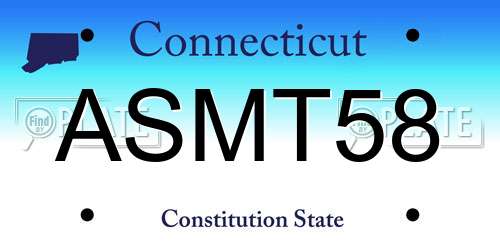 ASMT58 Connecticut License Plate