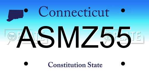 ASMZ55 Connecticut License Plate