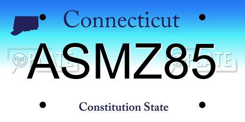 ASMZ85 Connecticut License Plate