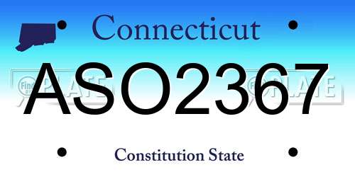 ASO2367 Connecticut License Plate