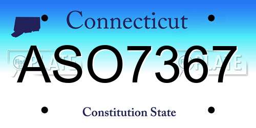 ASO7367 Connecticut License Plate