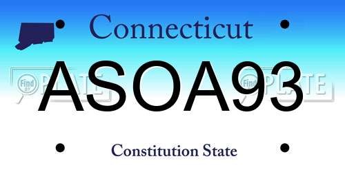 ASOA93 Connecticut License Plate