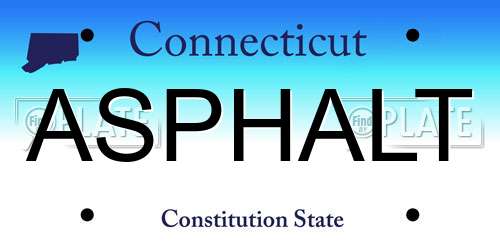 ASPHALT Connecticut License Plate
