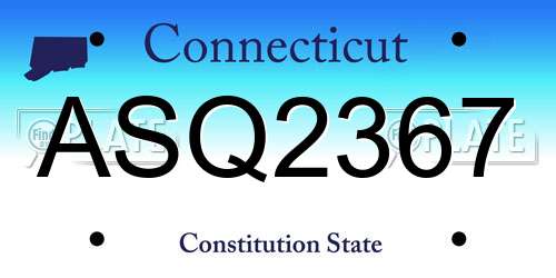 ASQ2367 Connecticut License Plate