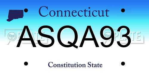 ASQA93 Connecticut License Plate