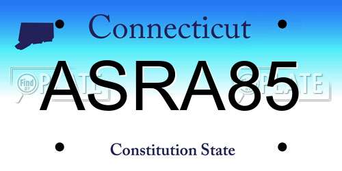 ASRA85 Connecticut License Plate