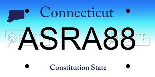 ASRA88 Connecticut License Plate
