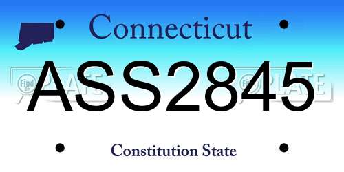 ASS2845 Connecticut License Plate