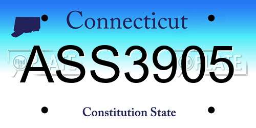 ASS3905 Connecticut License Plate