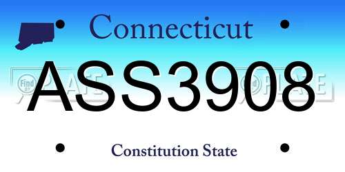 ASS3908 Connecticut License Plate
