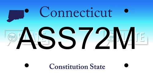 ASS72M Connecticut License Plate