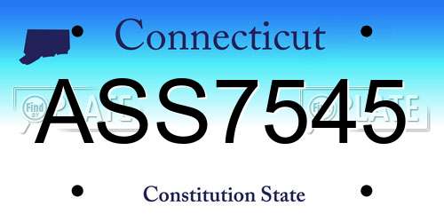 ASS7545 Connecticut License Plate