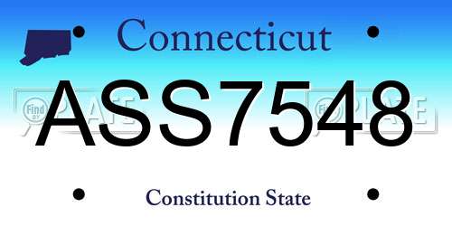 ASS7548 Connecticut License Plate
