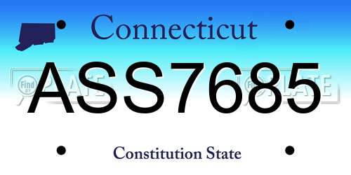 ASS7685 Connecticut License Plate