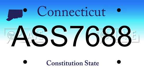 ASS7688 Connecticut License Plate