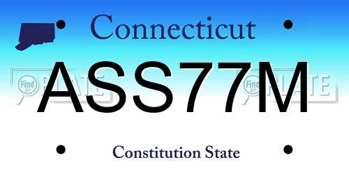 ASS77M Connecticut License Plate