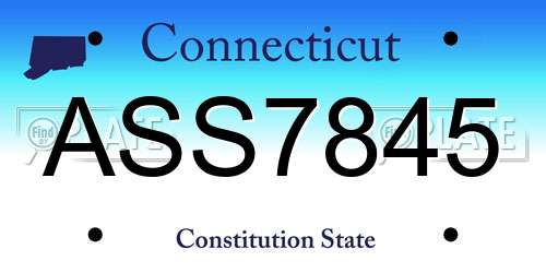 ASS7845 Connecticut License Plate