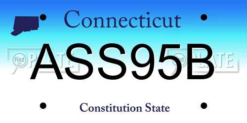 ASS95B Connecticut License Plate