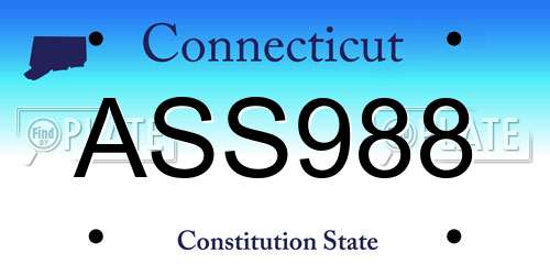 ASS988 Connecticut License Plate