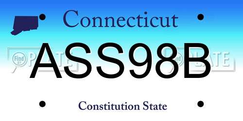 ASS98B Connecticut License Plate