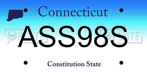 ASS98S Connecticut License Plate