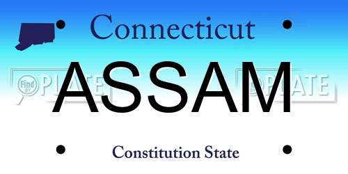 ASSAM Connecticut License Plate