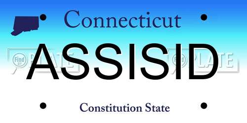 ASSISID Connecticut License Plate