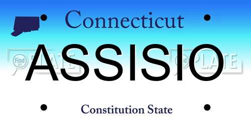ASSISIO Connecticut License Plate