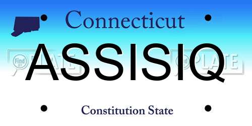 ASSISIQ Connecticut License Plate